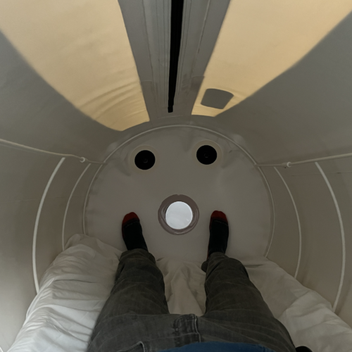 Plenty of room in the hyperbaric oxygen chamber to relax